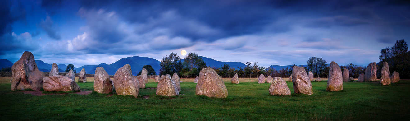 Moon over Castlerig Stone Circle 2369-Edit